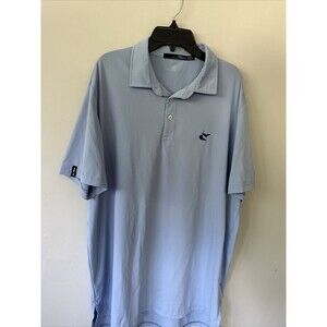 RLX Ralph Lauren LARGE Golf Polo Blue Moisture Wicking Polyester Blend